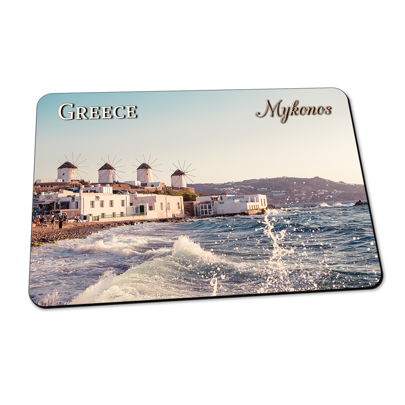 Magnete Frigorifero 3D Santorini - Souvenir Grecia - Resina, 6x6 Cm - Regalo Turistico